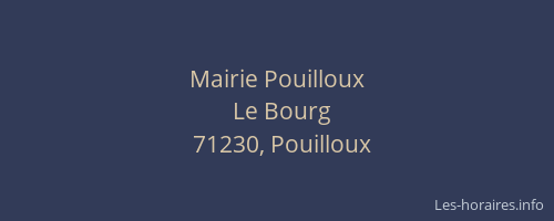Mairie Pouilloux