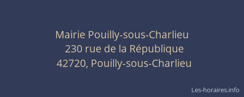 Mairie Pouilly-sous-Charlieu