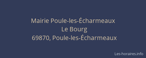 Mairie Poule-les-Écharmeaux