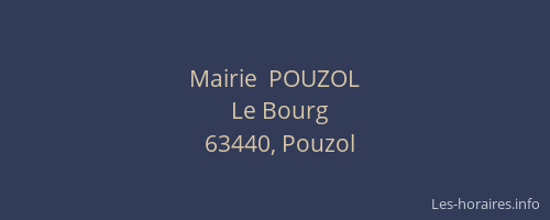Mairie  POUZOL