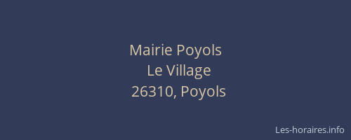 Mairie Poyols