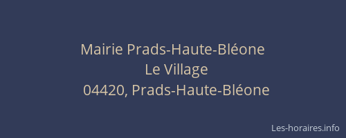 Mairie Prads-Haute-Bléone