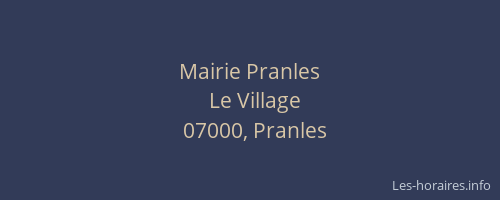 Mairie Pranles