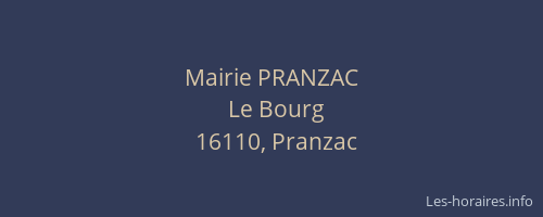 Mairie PRANZAC