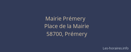 Mairie Pr&eacute;mery