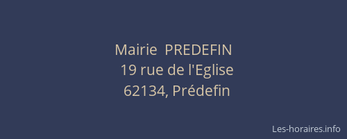 Mairie  PREDEFIN