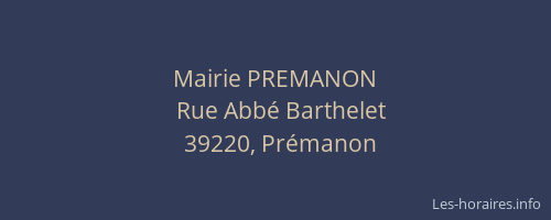 Mairie PREMANON