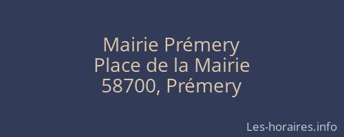 Mairie Prémery