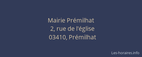 Mairie Prémilhat