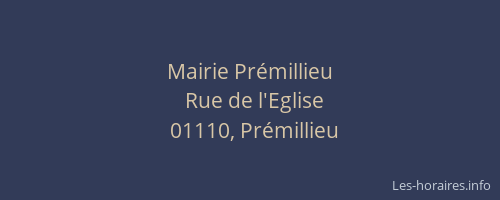 Mairie Prémillieu