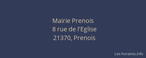 Mairie Prenois