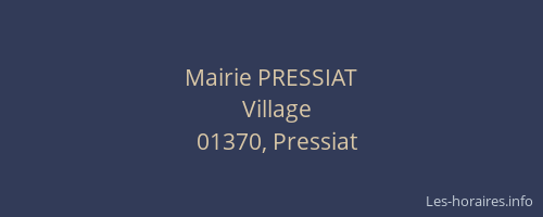 Mairie PRESSIAT