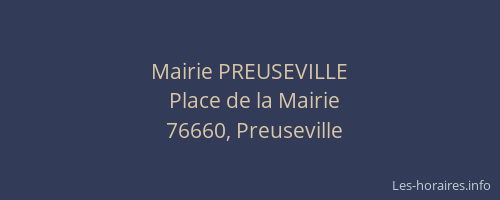 Mairie PREUSEVILLE