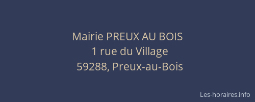 Mairie PREUX AU BOIS