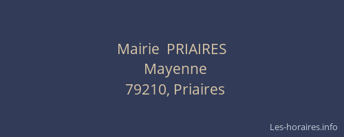 Mairie  PRIAIRES