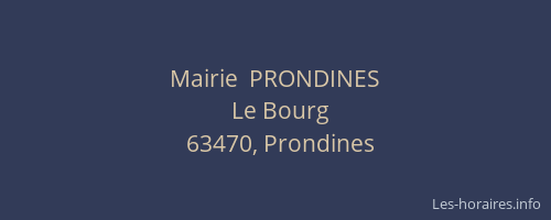 Mairie  PRONDINES