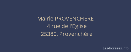 Mairie PROVENCHERE