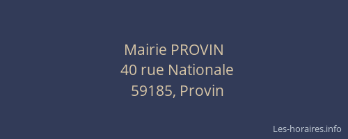Mairie PROVIN