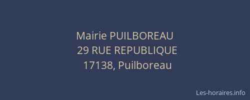 Mairie PUILBOREAU