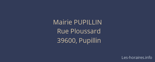 Mairie PUPILLIN