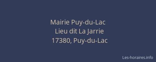 Mairie Puy-du-Lac