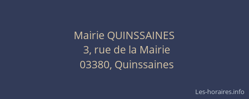 Mairie QUINSSAINES