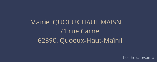 Mairie  QUOEUX HAUT MAISNIL