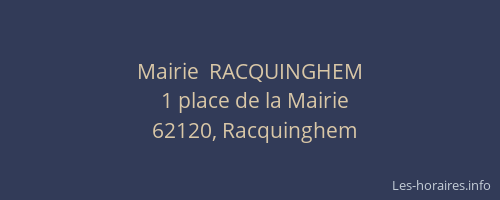 Mairie  RACQUINGHEM