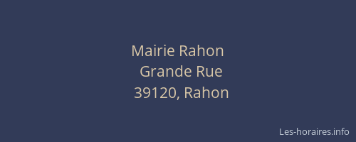Mairie Rahon