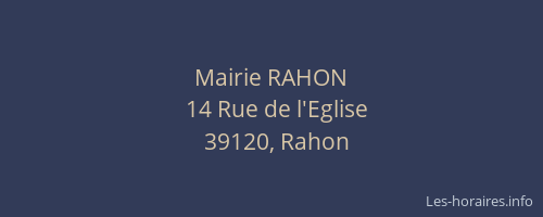 Mairie RAHON