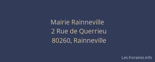 Mairie Rainneville
