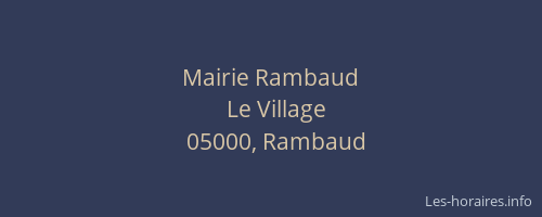 Mairie Rambaud