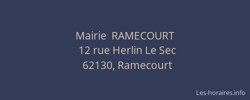 Mairie  RAMECOURT
