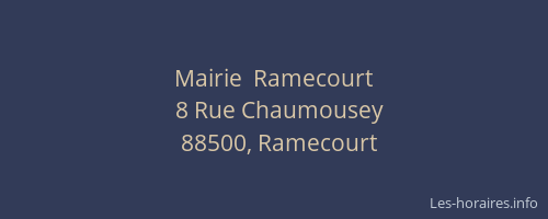 Mairie  Ramecourt