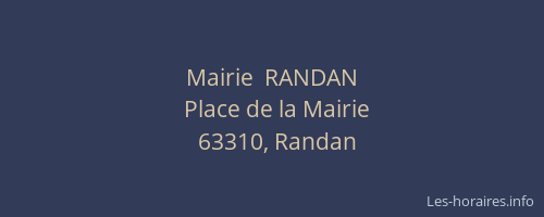 Mairie  RANDAN