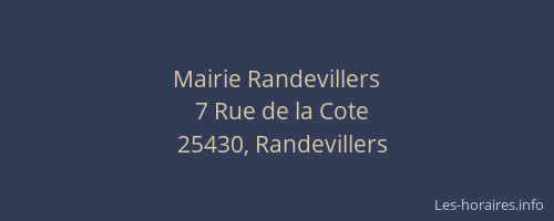 Mairie Randevillers