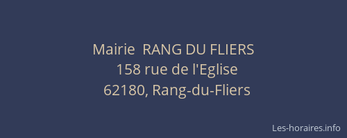 Mairie  RANG DU FLIERS