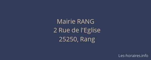 Mairie RANG