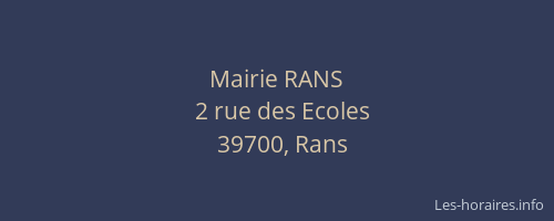 Mairie RANS