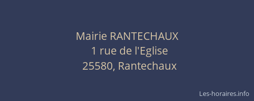 Mairie RANTECHAUX
