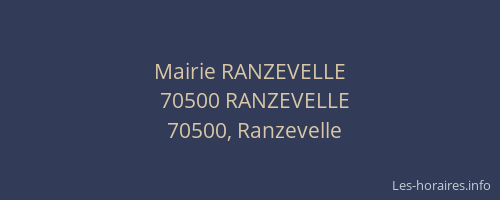 Mairie RANZEVELLE