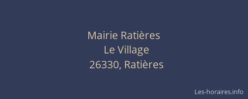 Mairie Ratières