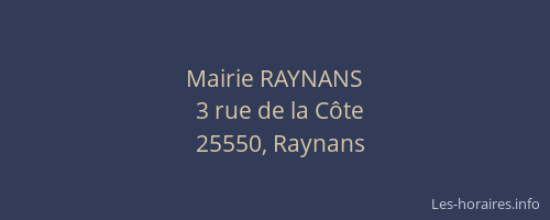 Mairie RAYNANS