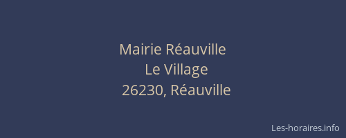 Mairie Réauville