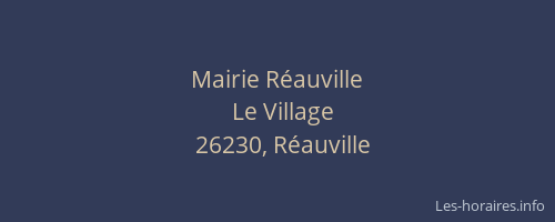 Mairie R&eacute;auville