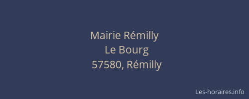 Mairie R&eacute;milly