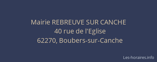 Mairie REBREUVE SUR CANCHE