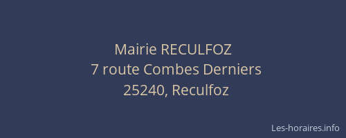 Mairie RECULFOZ