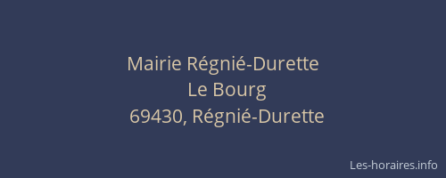 Mairie Régnié-Durette