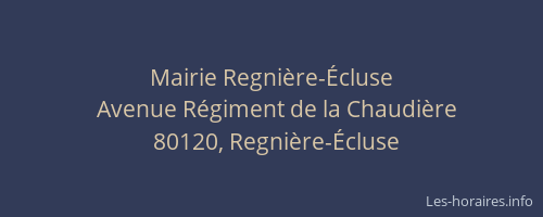 Mairie Regni&egrave;re-&Eacute;cluse